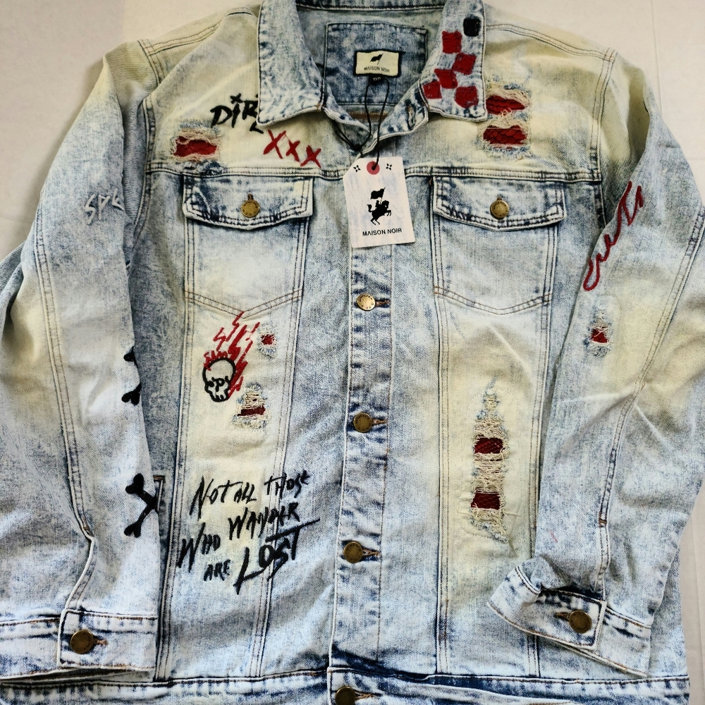 Maison Noir Denim Jeans Jacket Set Size Jacket &Jeans 40